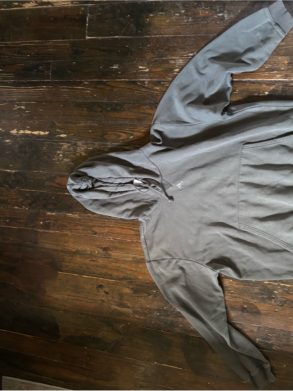 adidas Men's Gray Hooded Pullover - Minimal Logo
